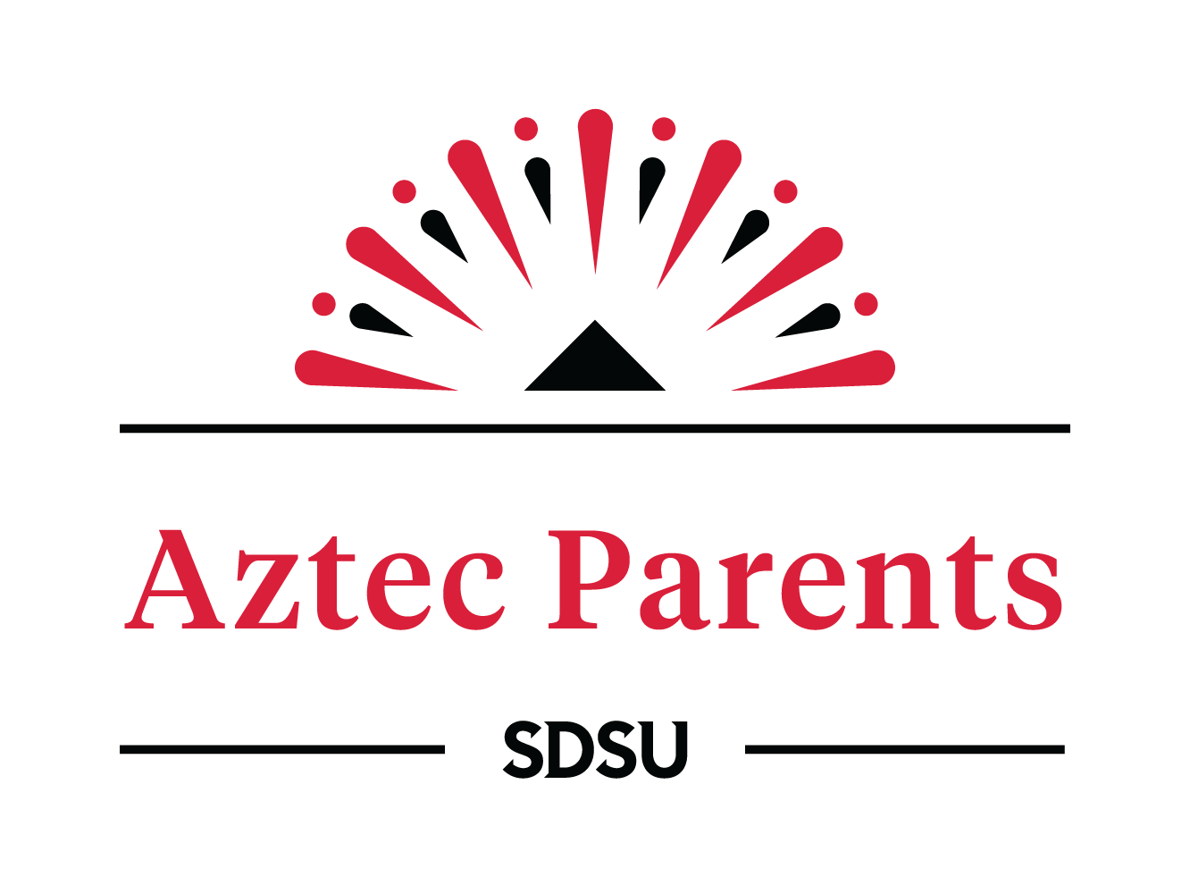 Black and red Aztec Parents SDSU primary logo
