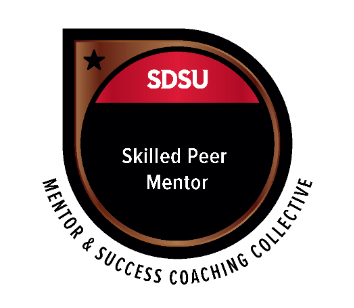 Bronze badge for Skilled Peer Mentors from SDSU Mentor & Success Coaching Collective